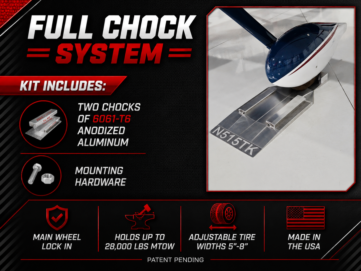 Self-Chock System (2 chocks)